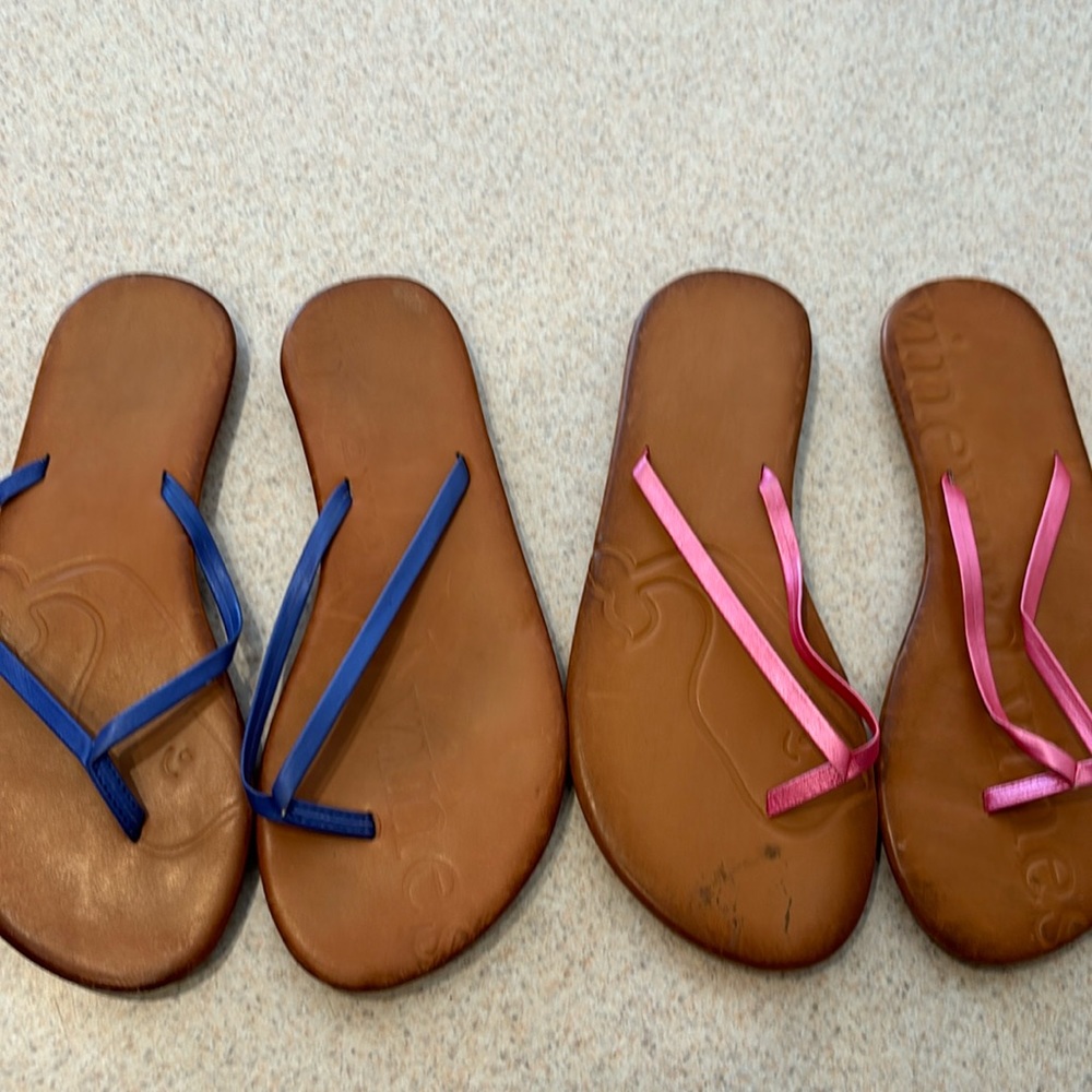 Vineyard Vines Blue and Pink Sandals